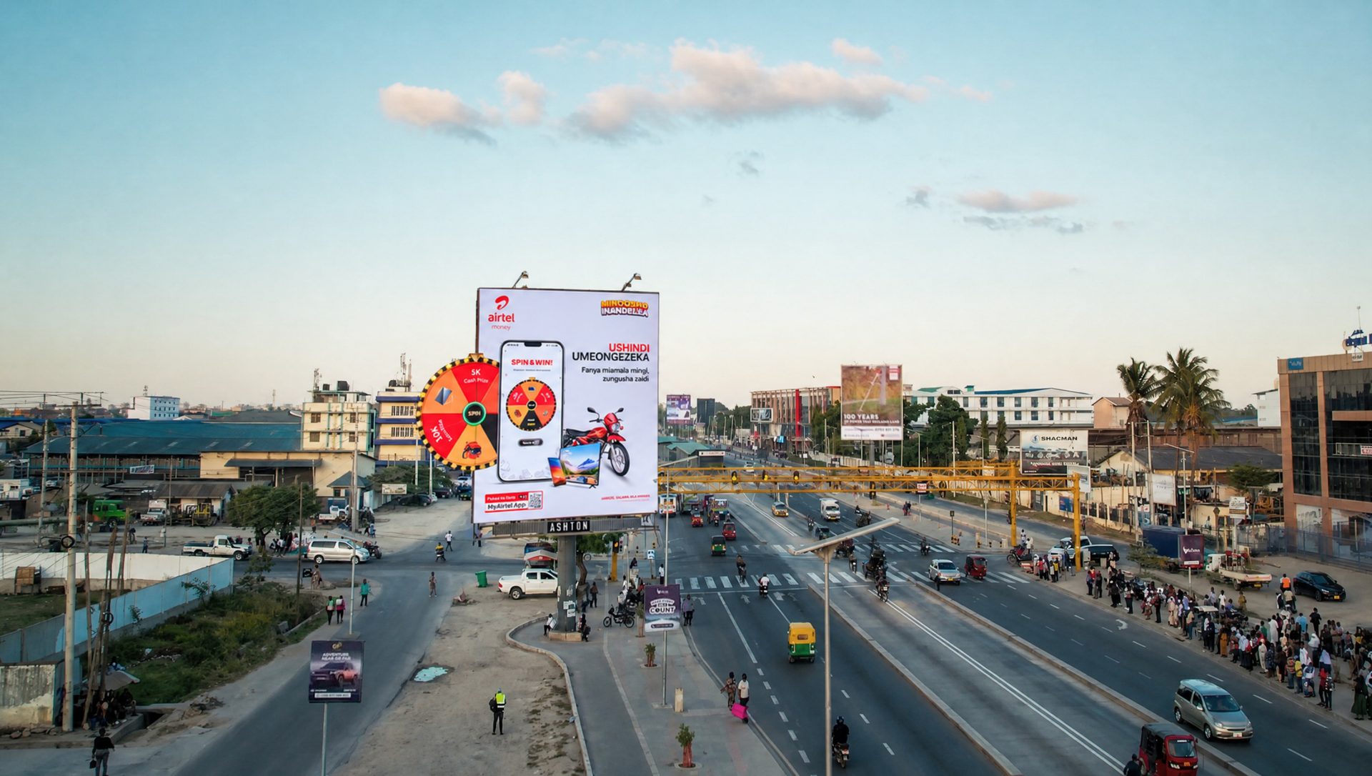 An Airtel campaign on an Ashton site in Dar es Salaam