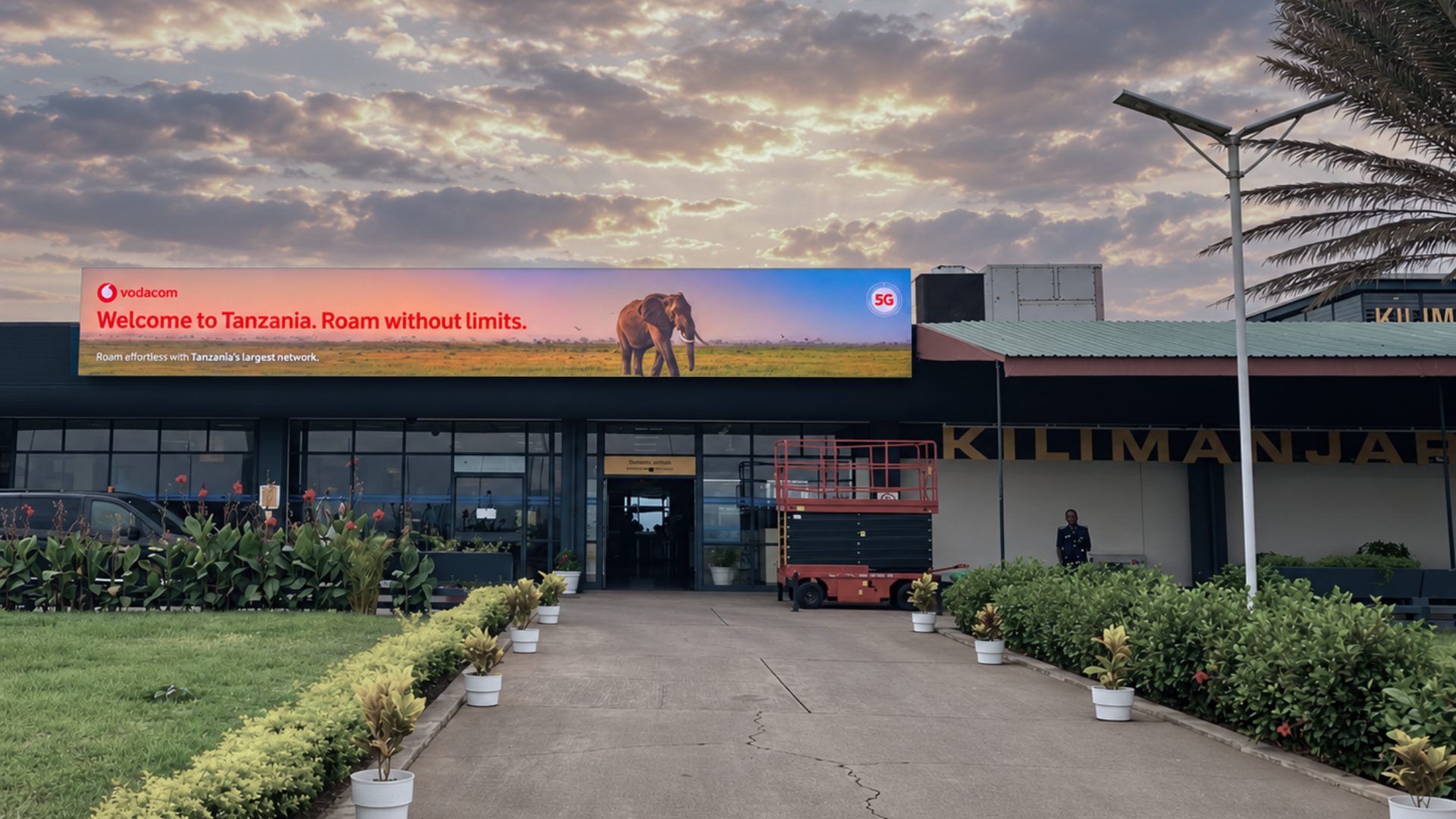 A Vodacom campaign at Kilimanjaro International Airport